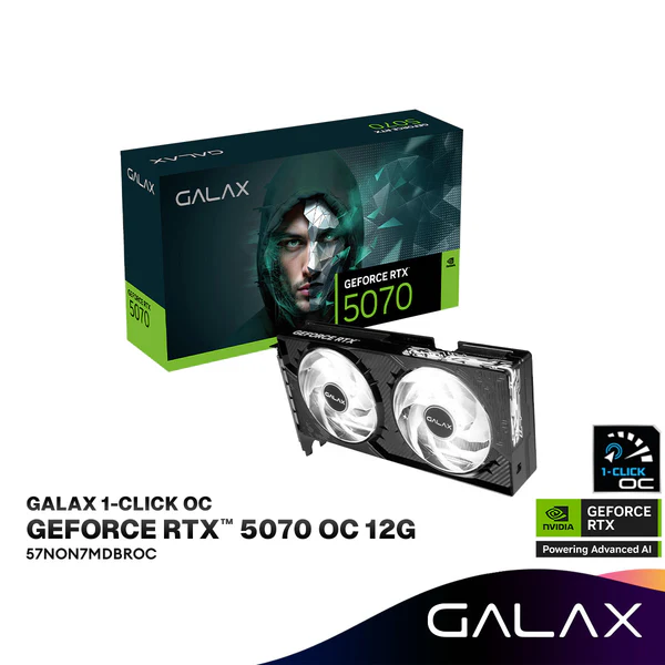 GALAX GeForce RTX 5070 1-Click OC 12GB GDDR7 Graphics Card | 57NON7MDBROC