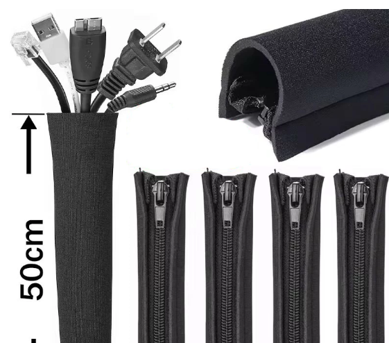Cable Management Sleeve With Zipper